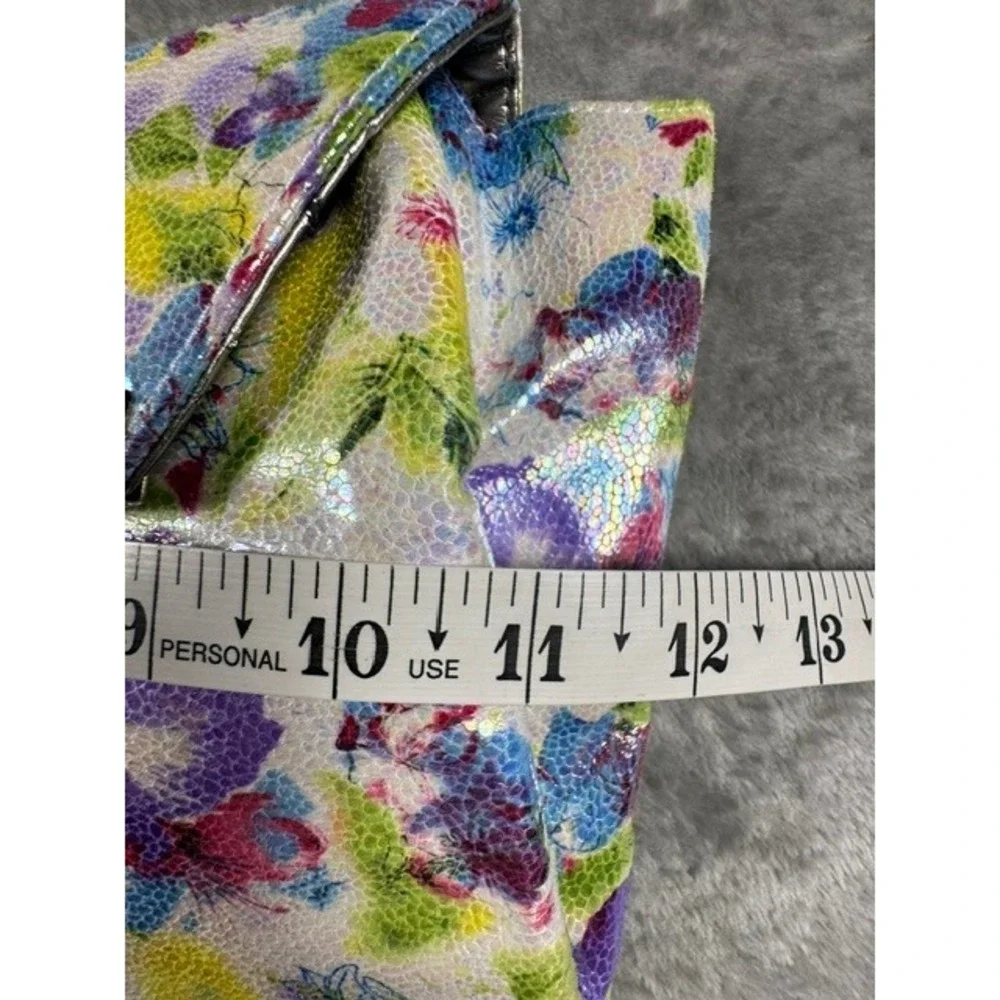 NWT J. Renee Clutch Handbag Womens  Floral Iridescent Multicolor Chain Strap Bag